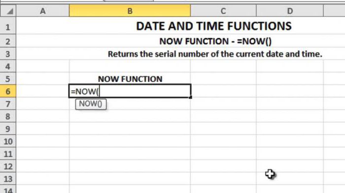 Datums ir kārtējais. Kā iegūt pašreizējo datumu un laiku programmā Excel