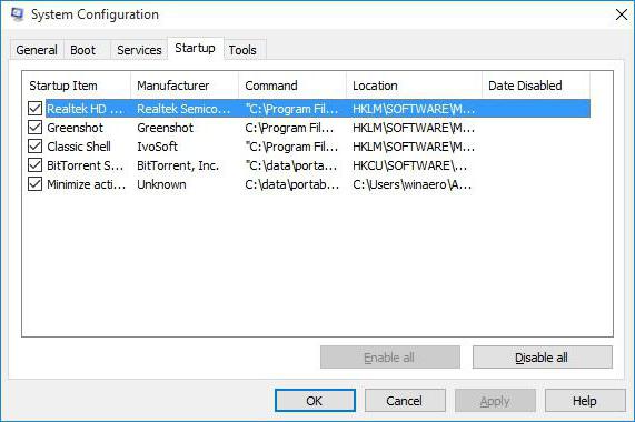 Komandu msconfig (Windows 10): kā ievadīt sistēmas konfigurācijas iestatījumus
